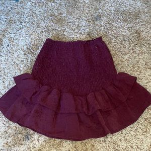 Maroon high wasted skirt
